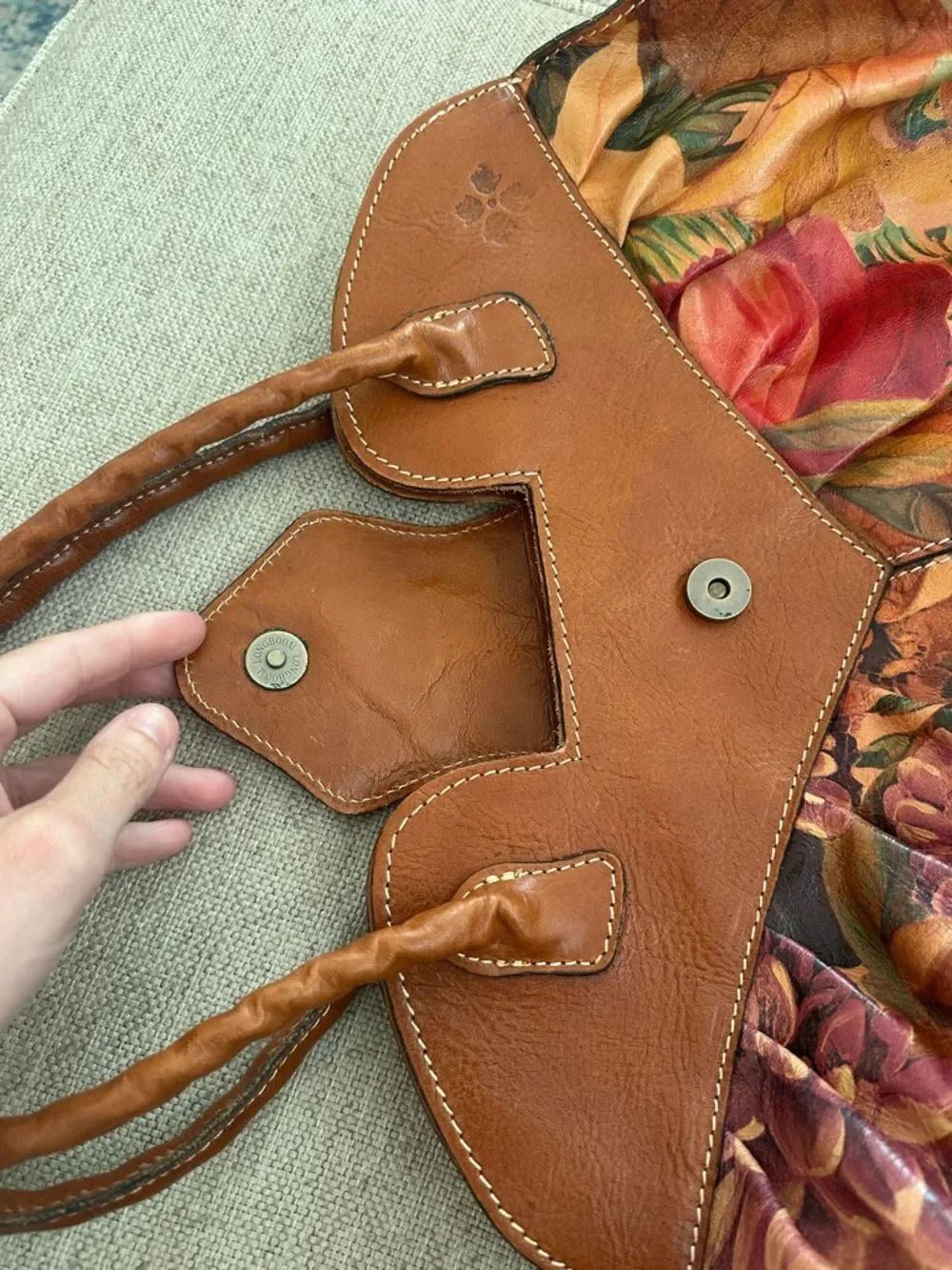 Patricia Nash Lione Large leather Satchel bag purse floral - Picture 6 of 8